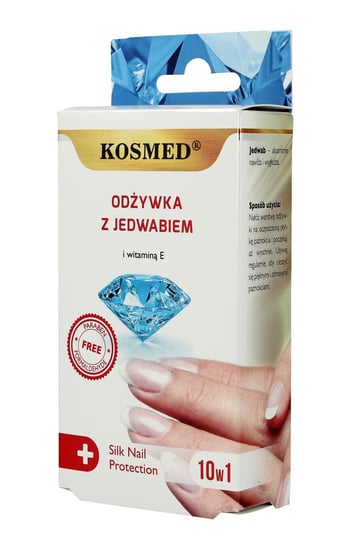 Kosmed, odżywka do paznokci z jedwabiem i witaminą e 10w1, 9 ml Kosmed