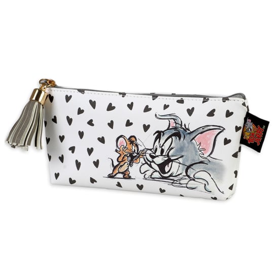 Kosmetyczka, Mała, Tom and Jerry, Biała, 21 x 10 cm Empik