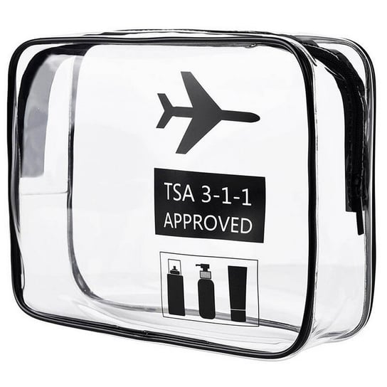 Kosmetyczka podróżna TSA Approved 3-1-1 do bagażu podręcznego (Przezroczysta) D-Pro