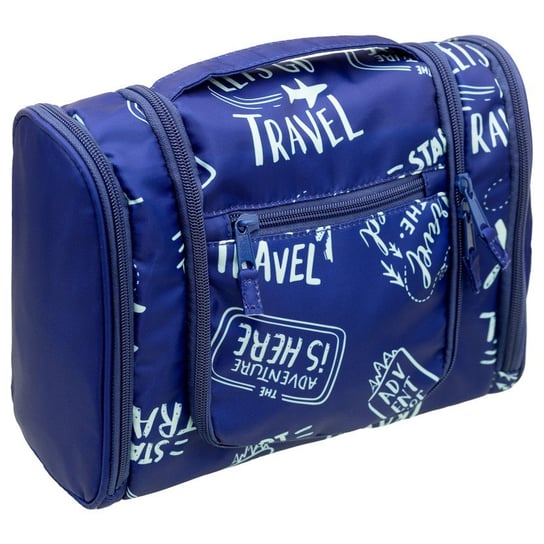 Kosmetyczka, Travel, Napisy, Niebieski Empik