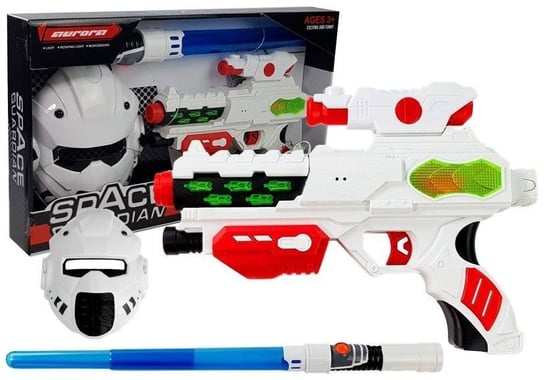 Kosmiczny Pistolet Laserowy z Maską Miecz Świecący Lean Toys