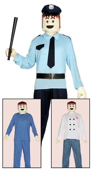 Kostium dla mężczyzny, Figurka z Klocków: Głowa i dłonie Party World