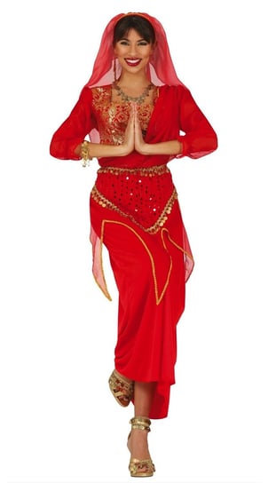 Kostium Hinduska tancerka, czerwona sukienka-L/XL Guirca