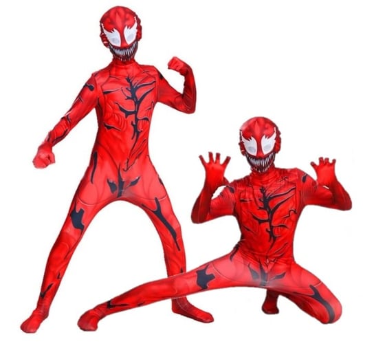 KOSTIUM PRZEBRANIE STRÓJ VENOM 2 CARNAGE COSPLAY KARNAWAŁ SKIN 128 / 134 CM Hopki