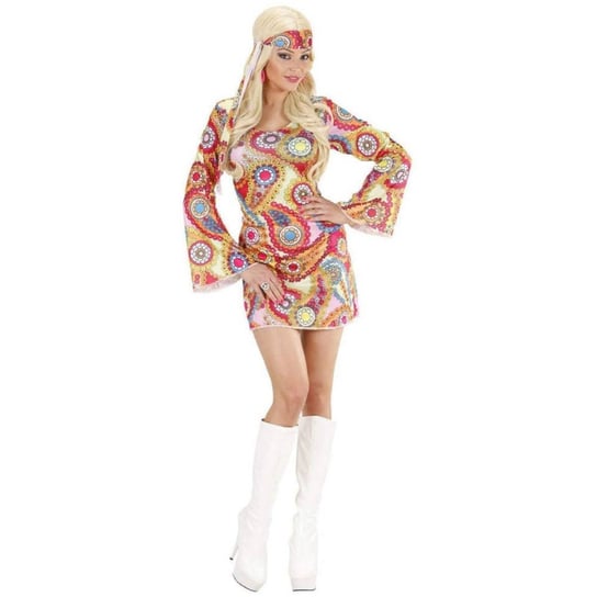 Kostium przebranie sukienka Hippie girl, w stylu lat 70 rozm. S Widmann