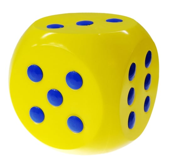 Kostka do gry edukacyjna 10cm NINA Żółta, gra planszowa,Mega Creative Mega Creative