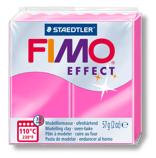 Kostka FIMO effect 57g, neon różowy, masa termoutwardzalna, Staedtler Staedtler