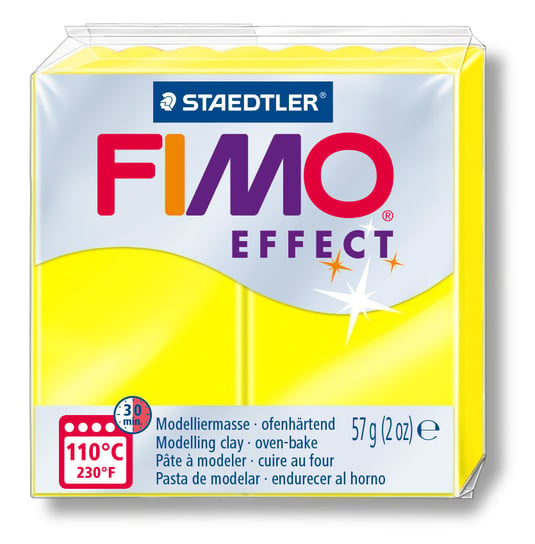 Kostka FIMO effect 57g, neon żółty, masa termoutwardzalna, Staedtler Staedtler
