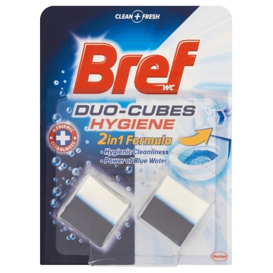 Kostka myjąca do wc umieszczana w spłuczce BREF Duo-Cubes Hygiene, 2x50 Henkel