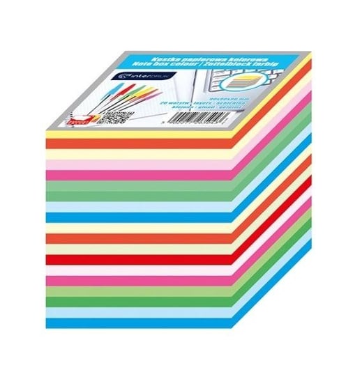 Kostka papierowa 9x9x9cm kolorowa klejona paski (5902277265043) Interdruk