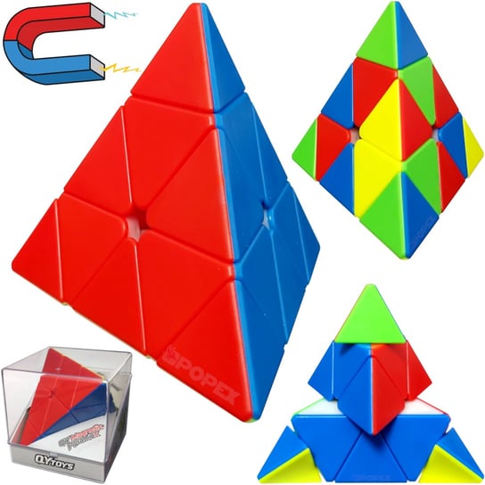 KOSTKA PIRAMIDA 3x3 MAGNETYCZNA - QYToys Qiyi Pyraminx Magnetic MS Układanka Zabawka Gra Logiczna QiYi