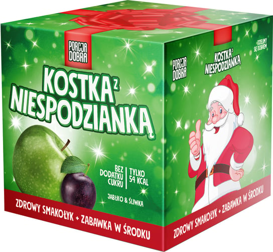 Kostka świąteczna jabłkowo-śliwkowa Porcja Dobra 16 g | Zdrowa przekąska od Mikołaja na prezent Porcja Dobra