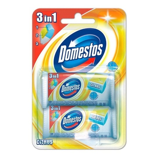 Kostka toaletowa DOMESTOS 3in1 Citrus, opakowanie uzupełniające, 2x40 g Unilever
