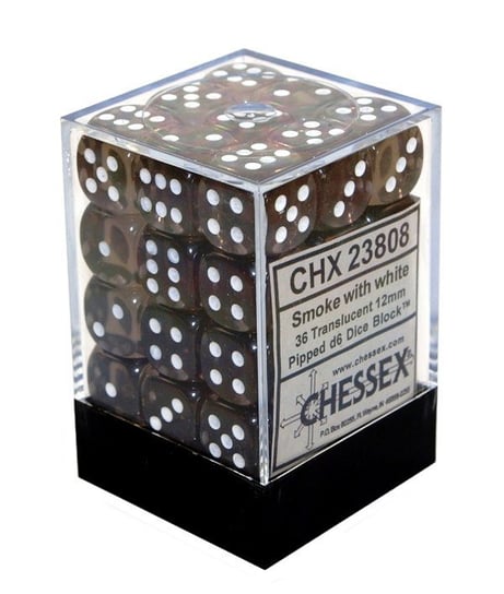 Kostki Chessex Smoke K6 12mm 36szt. +pudełko Chessex