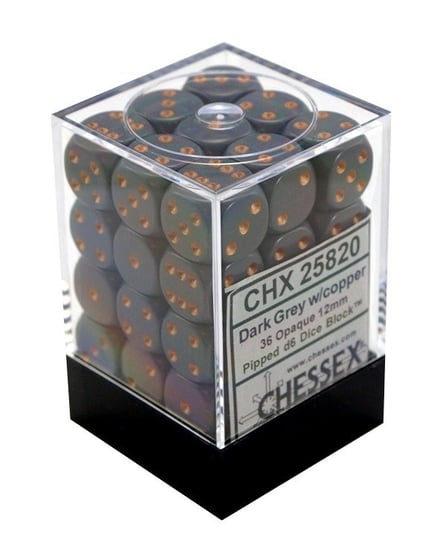 Kostki K6 12mm Chessex D Grey 36 szt + pudełko Chessex