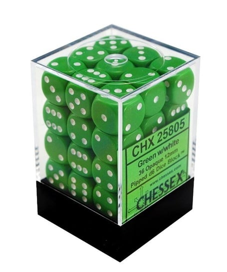 Kostki K6 12mm Chessex Green 36 szt. + pudełko Chessex