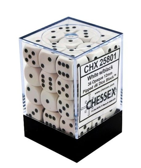 Kostki K6 12mm Chessex White 36 szt. + pudełko Chessex