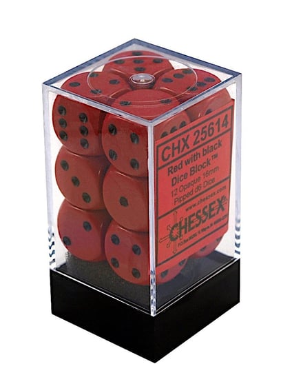 Kostki K6 16mm 12szt. +pudełko, Chessex Chessex