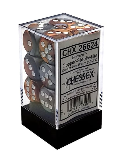 Kostki K6 16mm Chessex Gemini Copper-Steel 12szt. Chessex