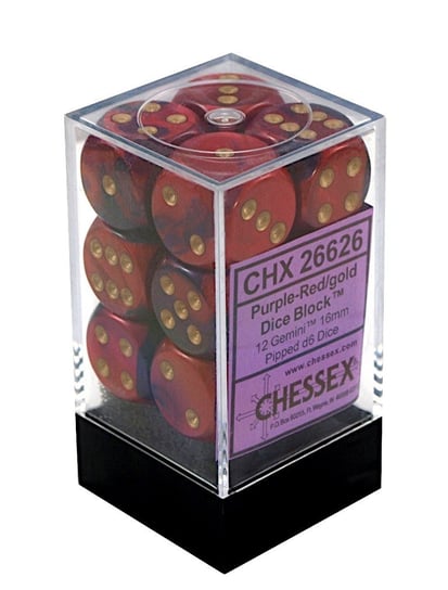 Kostki K6 16mm Gemini Purple-Red w/gold,  Chessex Chessex
