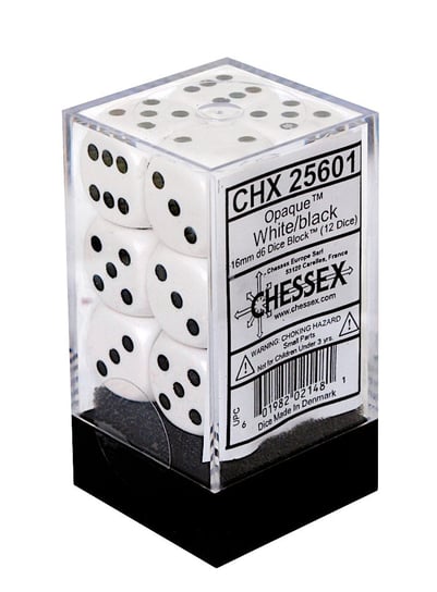 Kostki K6 16mm White Chessex 12szt. kość kostka Chessex