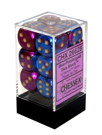 Kostki, K6 Gemini, różowy, 16 mm, 12 szt.  Chessex Chessex