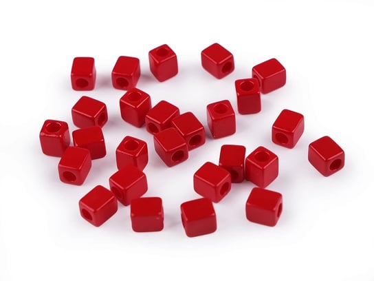 Kostki Plastik Czerwone 6X6Mm 6Szt Inna marka