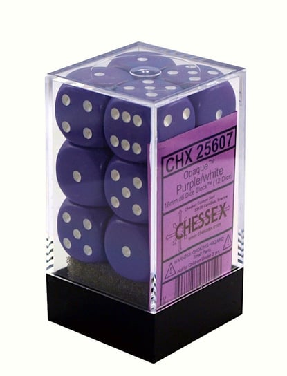 Kostki Purple Chessex K6 16mm 12szt. +pudełko Chessex