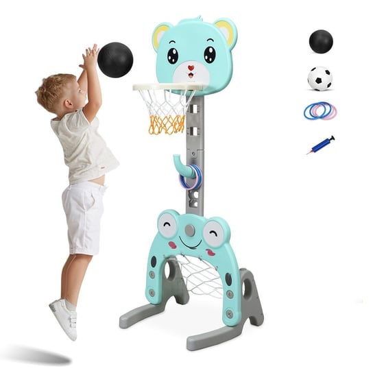 Kosz do koszykówki z bramką 3w1, zabawka dla dzieci COSTWAY