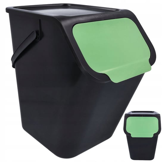 Kosz do segregacji śmieci pojemnik odpady + filtr czarno zielony 25L Nice Stuff