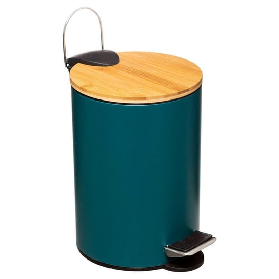 Kosz łazienkowy na śmieci z bambusową pokrywą MODERN, niebieski, 3 l 5five Simple Smart