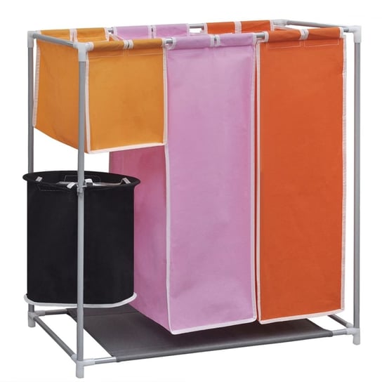 Kosz na pranie vidaXL, różowo-pomarańczowy, 3 komory vidaXL