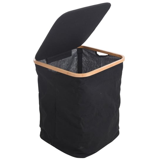 Kosz na pranie z pokrywą, czarna torba na brudne ubrania,83 l StorageSolutions