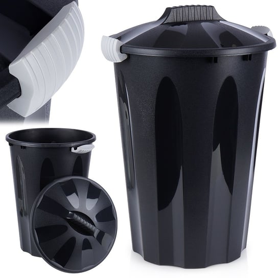 Kosz na śmieci odpady śmietnik plastikowy pojemnik z pokrywą klipsami 40 l Vilde