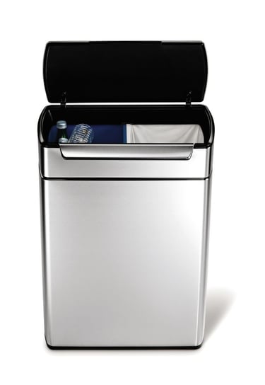 Kosz na śmieci SIMPLEHUMAN Touch-Bar Recycler, 48 l, srebrny Simplehuman