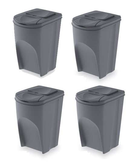 Kosz na śmieci SORTIBOX 4x35l - szary kamienny - Prosperplast PROSPERPLAST