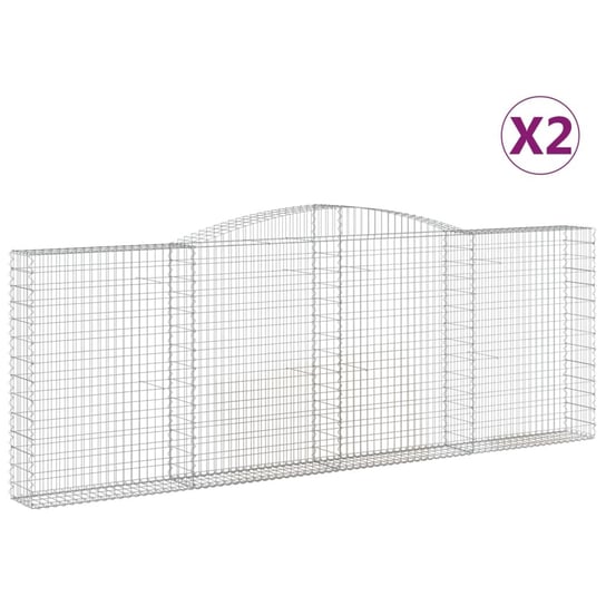 Kosze gabionowe dekoracyjne 400x30x140/160cm, sreb Zakito Home