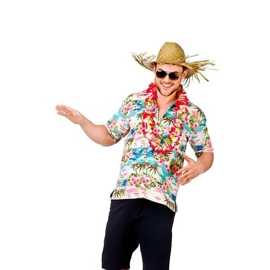 Koszula hawajska, biała, rozmiar S Wicked Costumes