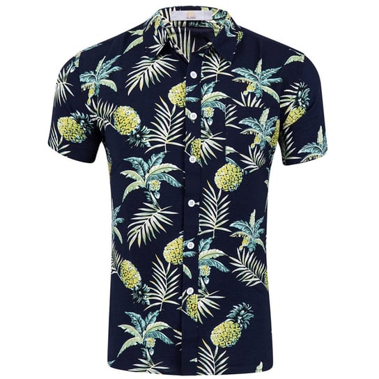 Koszula Hawajska Męska Na Lato Wakacje Przewiewna Bawełna Island Vibes r.M Inna marka