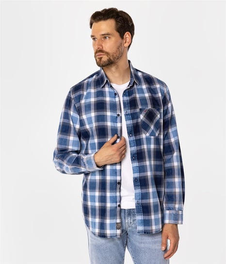 Koszula męska regular w kratę SCOTT 5736 BLUE INDIGO-XXXL Lee Cooper