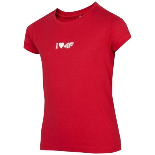 Koszulka 4F Jr HJZ22-JTSD005 (kolor Czerwony, rozmiar 158cm) 4F
