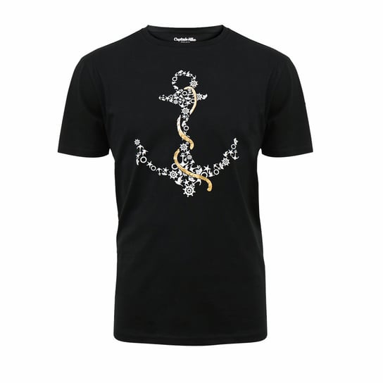 Koszulka bawełniana czarna męska T-shirt kotwica Captain Mike® M Captain Mike