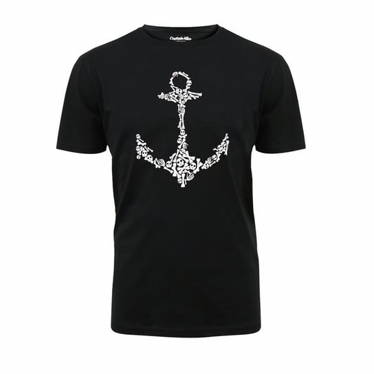 Koszulka bawełniana czarna męska T-shirt kotwica Captain Mike® XXL Captain Mike
