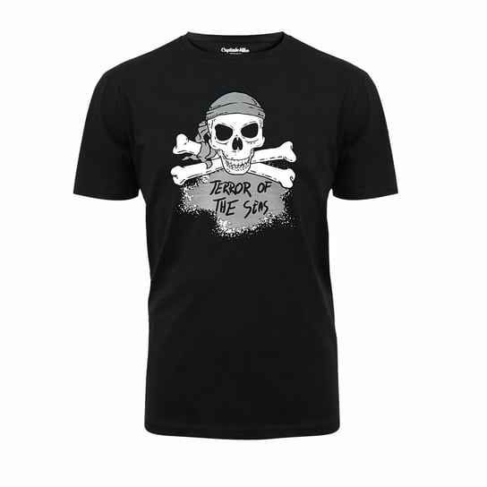 Koszulka bawełniana czarna męska T-shirt motyw czaszki Captain Mike® XL Captain Mike