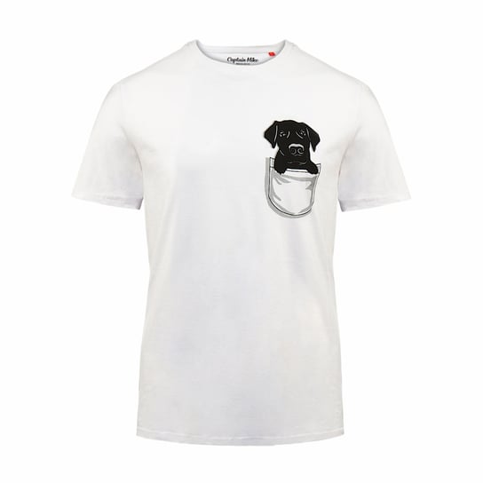 Koszulka bawełniana męska biała T-shirt z nadrukiem Captain Mike® rozmiar L Captain Mike