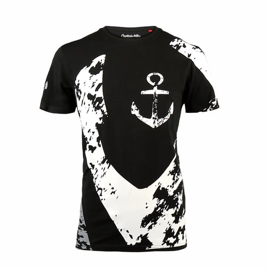 Koszulka bawełniana męska T-shirt czarna kotwica Captain Mike® L Captain Mike