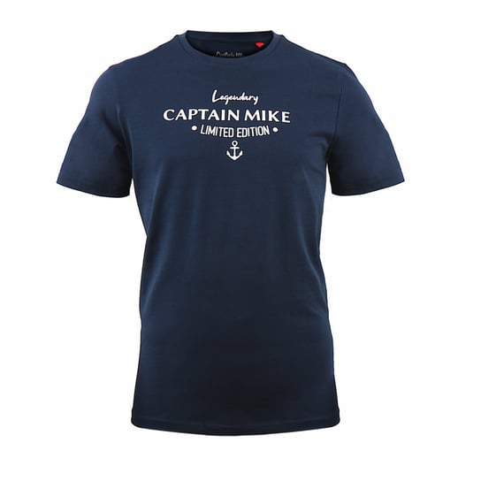 Koszulka bawełniana męska T-shirt granatowa Captain Mike® L Captain Mike