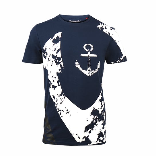 Koszulka bawełniana męska T-shirt granatowa kotwica Captain Mike® XL Captain Mike