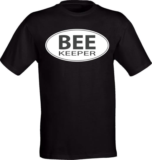 Koszulka bawełniana z nadrukiem BEE KEEPER (czarna) L BEE&HONEY