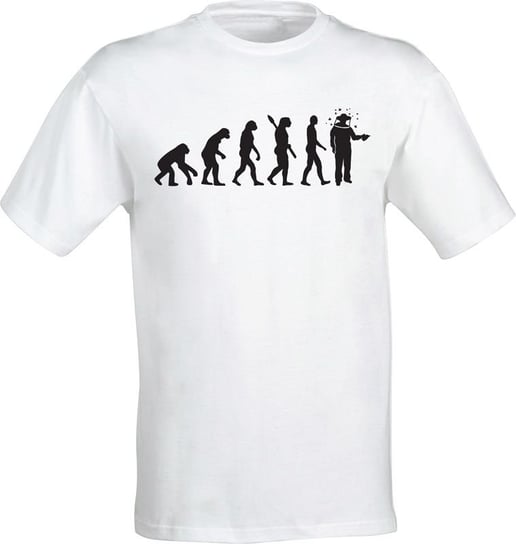 Koszulka bawełniana z nadrukiem EWOLUCJA (biała) XL BEE&HONEY